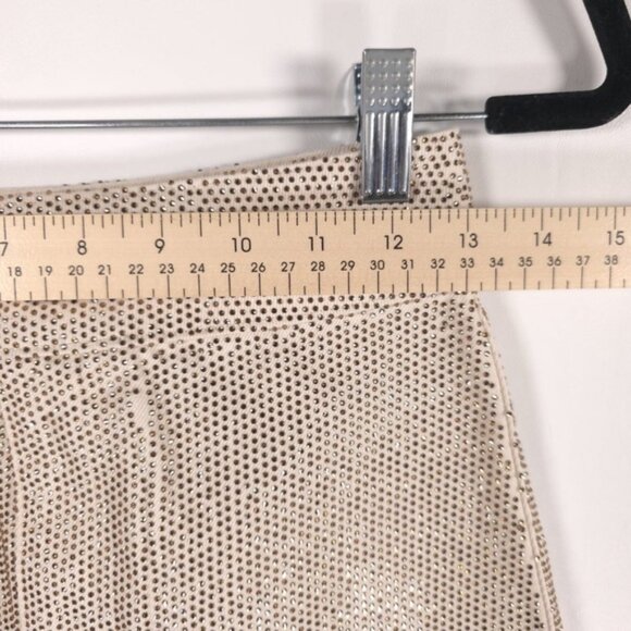 TRIARCHY Ms.Triarchy Crystal Embellished Denim Mini Skirt ORGANIC COTTON Size 24 - Picture 9 of 16